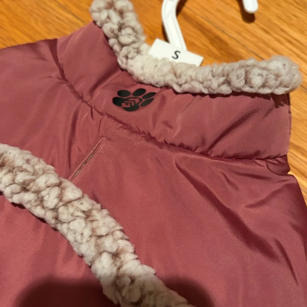 Cozy Mauve Pink Winter Dog Jacket Size Small